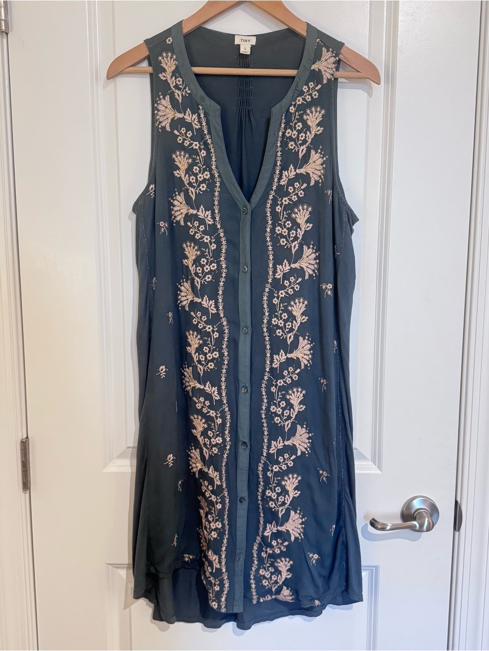 Tiny for Anthropologie Sleeveless Syden Embroidered Dress Women’s Sz Lg Bohemian